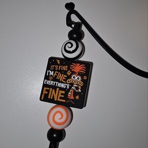 Black and Orange Keychain with Fun Design